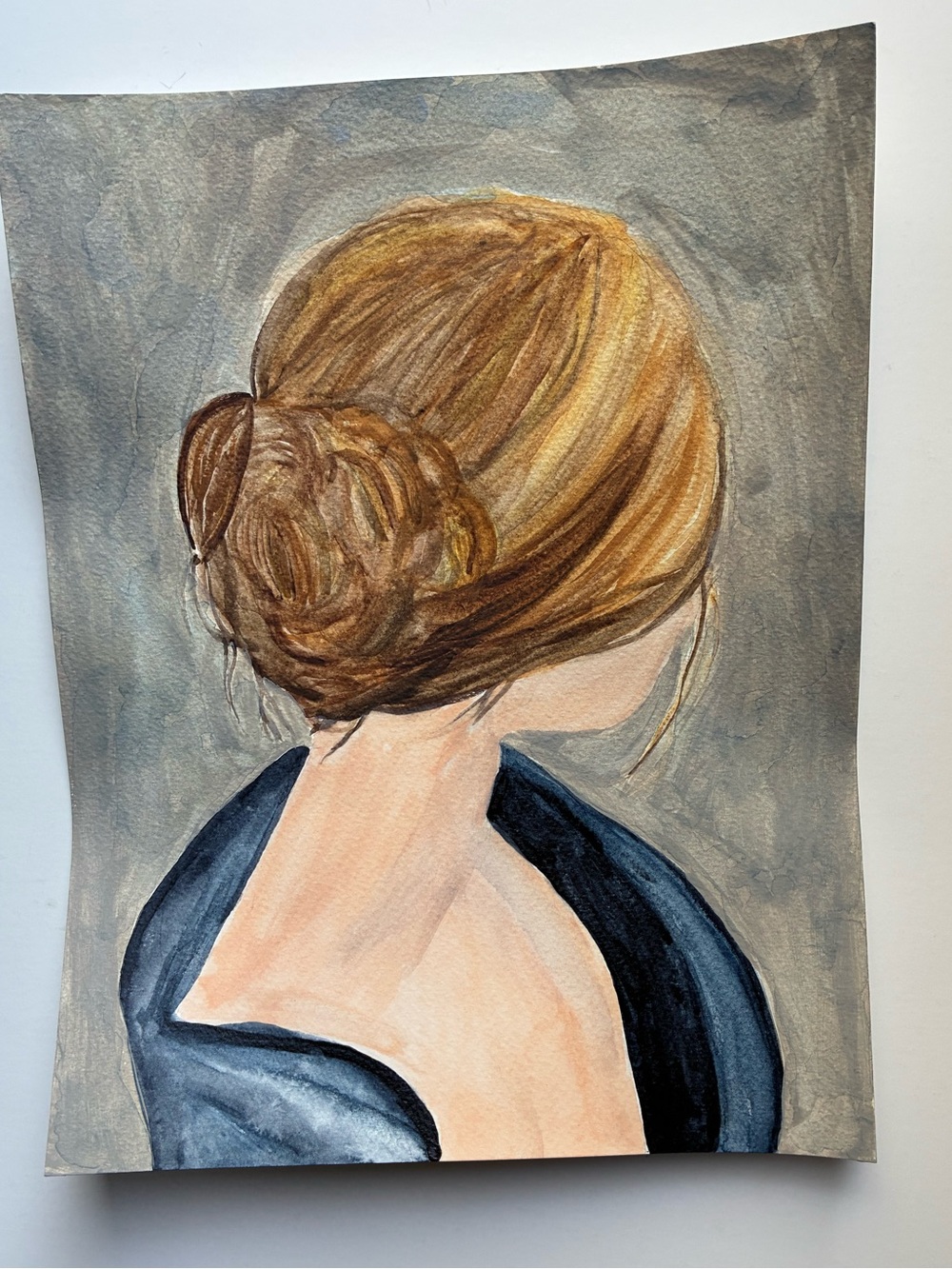 Watercolor & Acrylic Painting Of A Woman